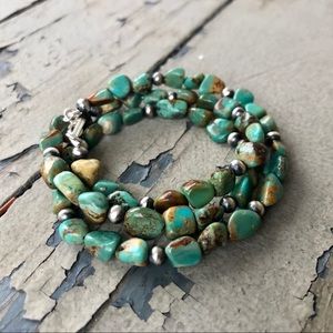 Earthy Green Kingman Turquoise Nugget Necklace